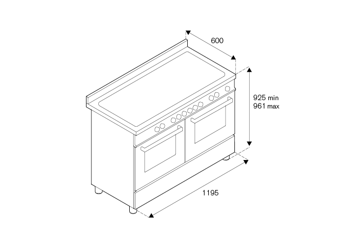 120 cm 6 brander + teppan yaki,  elektrische dubbele oven top line | Bertazzoni